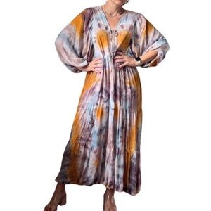 YOUNG FABULOUS AND BROKE Multicolor Tie-Dye Maxi Dress